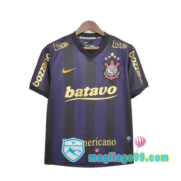 Magliago - Passione Maglie Thai Affidabili Basso Costo Online Shop | 2009-2010 Corinthians Retro Seconda Maglia Storica Nero