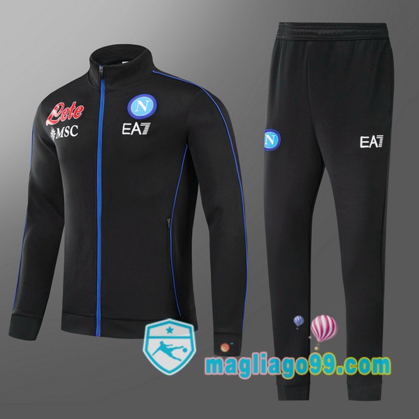 Magliago - Passione Maglie Thai Affidabili Basso Costo Online Shop | Giacca Da Allenamento SSC Napoli Bambino Nero 2021/2022