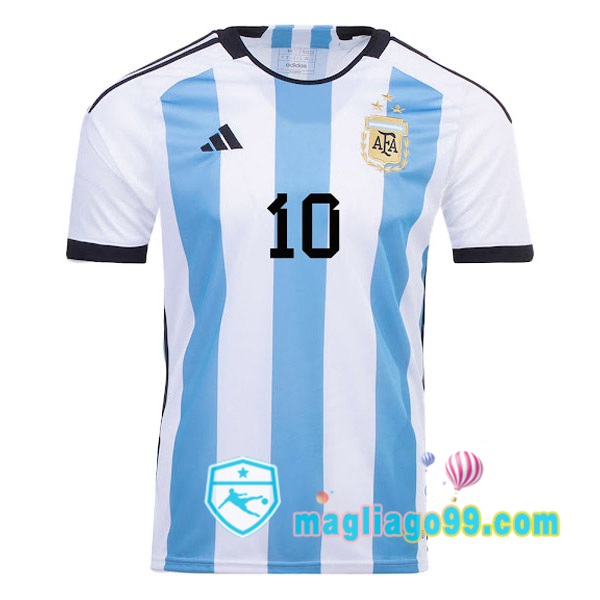 Magliago - Passione Maglie Thai Affidabili Basso Costo Online Shop | 3 Stelle Nazionale Maglia Calcio Argentina (MESSI 10) Prima Blu Bianco 2022/2023