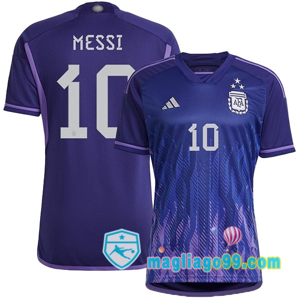 Magliago - Passione Maglie Thai Affidabili Basso Costo Online Shop | 3 Stelle Nazionale Maglia Calcio Argentina (MESSI 10) Seconda Porpora 2022/2023