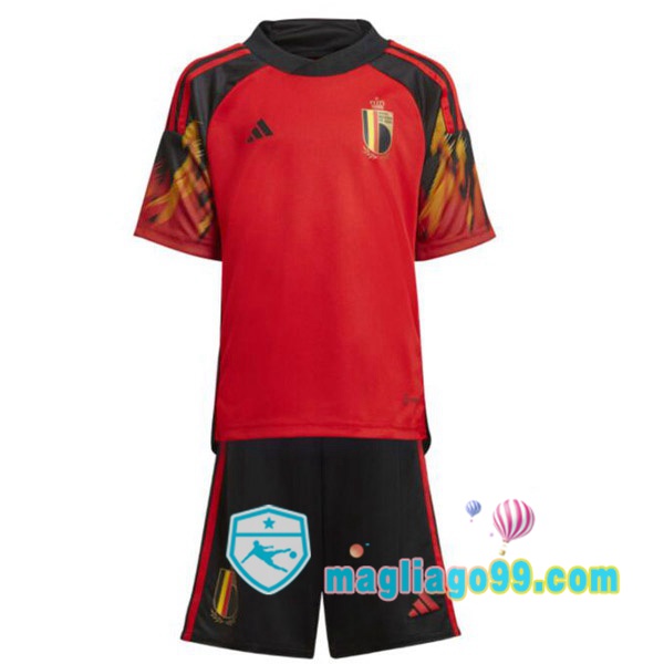 Magliago - Passione Maglie Thai Affidabili Basso Costo Online Shop | Nazionale Maglia Calcio Belgio Bambino Prima Rosso 2022/2023