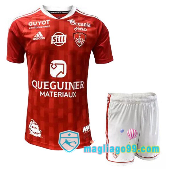 Magliago - Passione Maglie Thai Affidabili Basso Costo Online Shop | Maglia Stade Brestois Bambino Prima Rosso 2022/2023