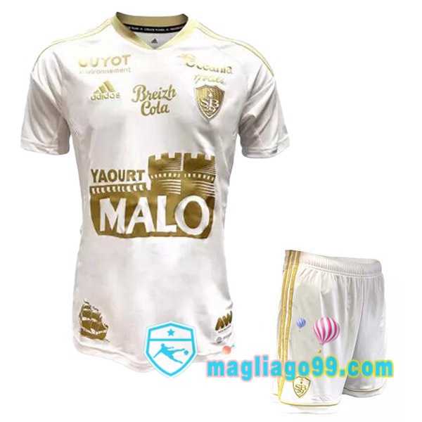 Magliago - Passione Maglie Thai Affidabili Basso Costo Online Shop | Maglia Stade Brestois Bambino Seconda Bianco 2022/2023