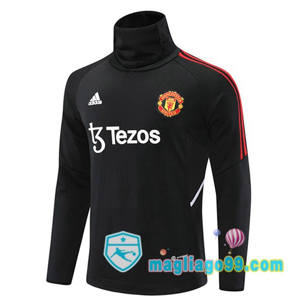 Magliago - Passione Maglie Thai Affidabili Basso Costo Online Shop | Felpe Allenamento Manchester United Collo Alto Nero 2022/2023