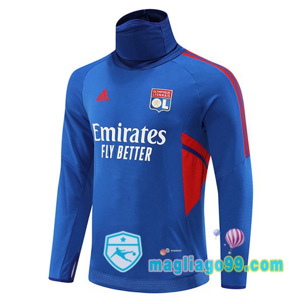 Magliago - Passione Maglie Thai Affidabili Basso Costo Online Shop | Felpe Allenamento Lyon OL Collo Alto Blu 2022/2023