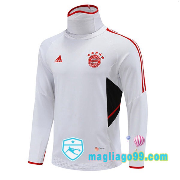 Magliago - Passione Maglie Thai Affidabili Basso Costo Online Shop | Felpe Allenamento Bayern Monaco Collo Alto Bianco 2022/2023
