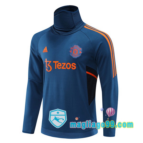 Magliago - Passione Maglie Thai Affidabili Basso Costo Online Shop | Felpe Allenamento Manchester United Collo Alto Blu 2022/2023