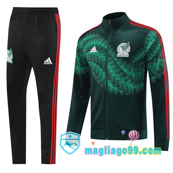 Magliago - Passione Maglie Thai Affidabili Basso Costo Online Shop | Giacca Da Allenamento Messico Verde Nero 2022/2023