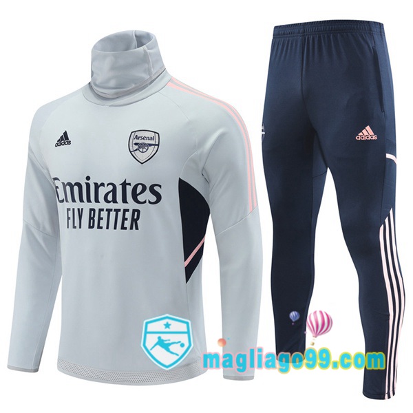 Magliago - Passione Maglie Thai Affidabili Basso Costo Online Shop | Tuta da Allenamento Arsenal Collo Alto Grigio 2022/2023