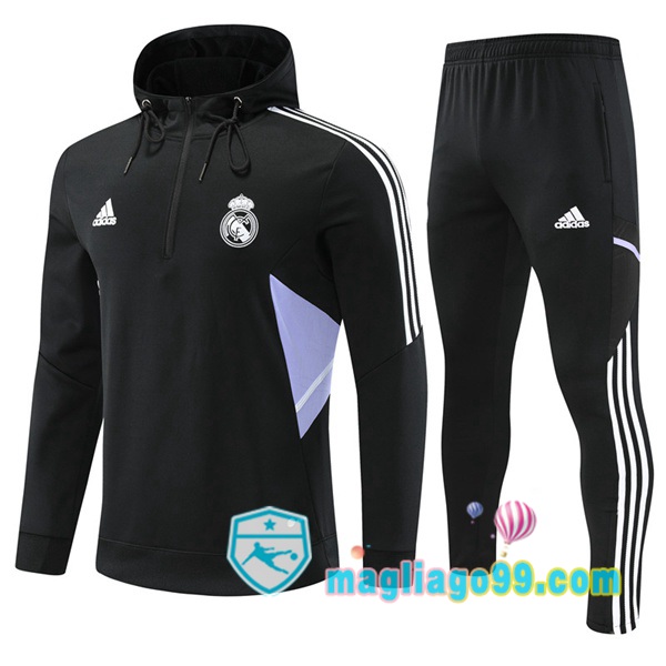 Magliago - Passione Maglie Thai Affidabili Basso Costo Online Shop | Giacca Con Cappuccio Real Madrid Nero 2022/2023