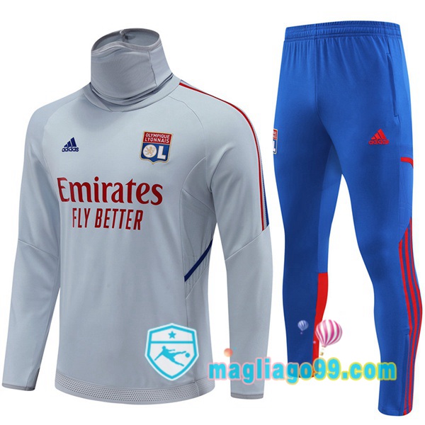 Magliago - Passione Maglie Thai Affidabili Basso Costo Online Shop | Tuta da Allenamento Lyon OL Collo Alto Grigio 2022/2023