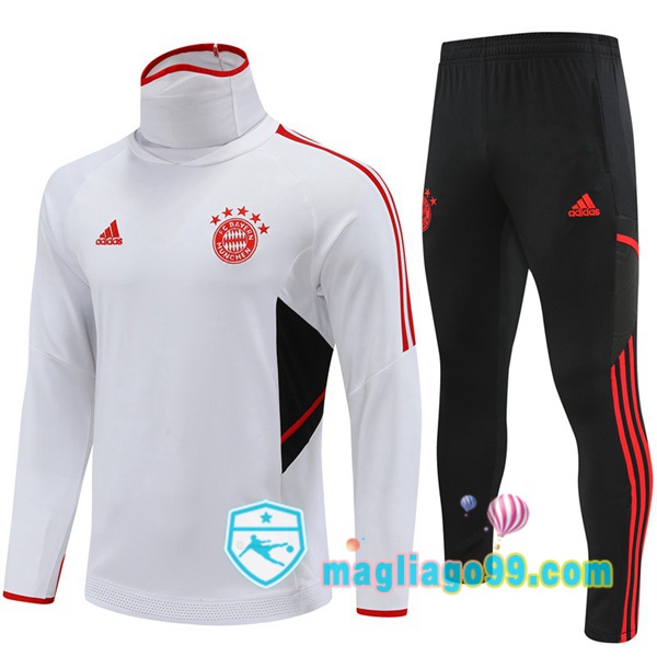Magliago - Passione Maglie Thai Affidabili Basso Costo Online Shop | Tuta da Allenamento Bayern Monaco Collo Alto Bianco 2022/2023