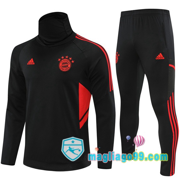 Magliago - Passione Maglie Thai Affidabili Basso Costo Online Shop | Tuta da Allenamento Bayern Monaco Collo Alto Nero 2022/2023