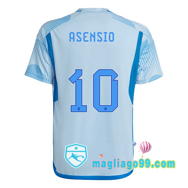 Magliago - Passione Maglie Thai Affidabili Basso Costo Online Shop | Nazionale Maglia Calcio Spagna (ASENSIO 10) Seconda Blu Bianco Coppa del Mondo 2022