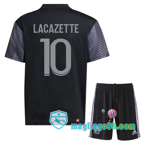 Magliago - Passione Maglie Thai Affidabili Basso Costo Online Shop | Maglia Lyon OL (LACAZETTE 10) Bambino Terza Nero 2022/2023