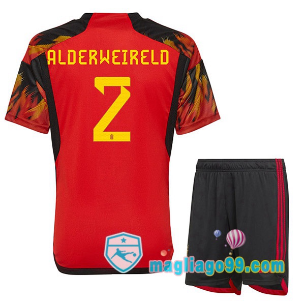 Magliago - Passione Maglie Thai Affidabili Basso Costo Online Shop | Nazionale Maglia Calcio Belgio (ALDERWEIRELD 2) Bambino Prima Rosso 2022/2023