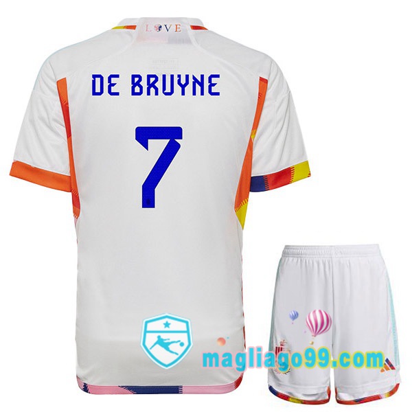 Magliago - Passione Maglie Thai Affidabili Basso Costo Online Shop | Nazionale Maglia Calcio Belgio (DE BRUYNE 7) Bambino Seconda Bianco 2022/2023