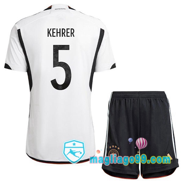Magliago - Passione Maglie Thai Affidabili Basso Costo Online Shop | Nazionale Maglia Calcio Germania (KEHRER 5) Bambino Prima Nero Bianco 2022/2023