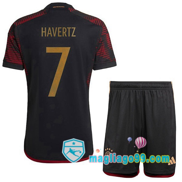 Magliago - Passione Maglie Thai Affidabili Basso Costo Online Shop | Nazionale Maglia Calcio Germania (HAVerdeZ 7) Bambino Seconda Nero 2022/2023