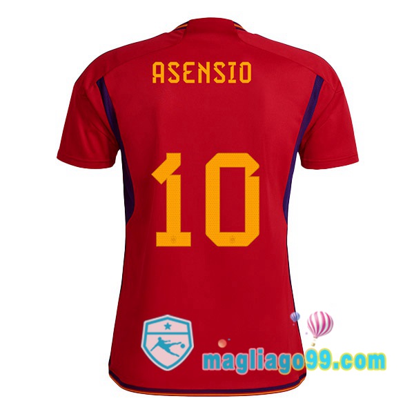 Magliago - Passione Maglie Thai Affidabili Basso Costo Online Shop | Nazionale Maglia Calcio Spagna (ASENSIO 10) Prima Rosso 2022/2023