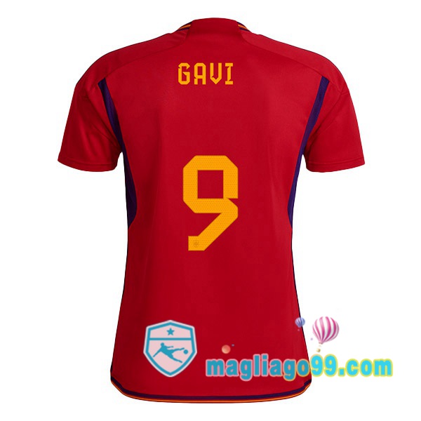Magliago - Passione Maglie Thai Affidabili Basso Costo Online Shop | Nazionale Maglia Calcio Spagna (GAVI 9) Prima Rosso 2022/2023