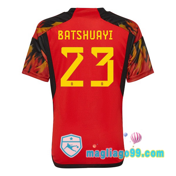 Magliago - Passione Maglie Thai Affidabili Basso Costo Online Shop | Nazionale Maglia Calcio Belgio (BATSHUAYI 23) Prima Rosso 2022/2023
