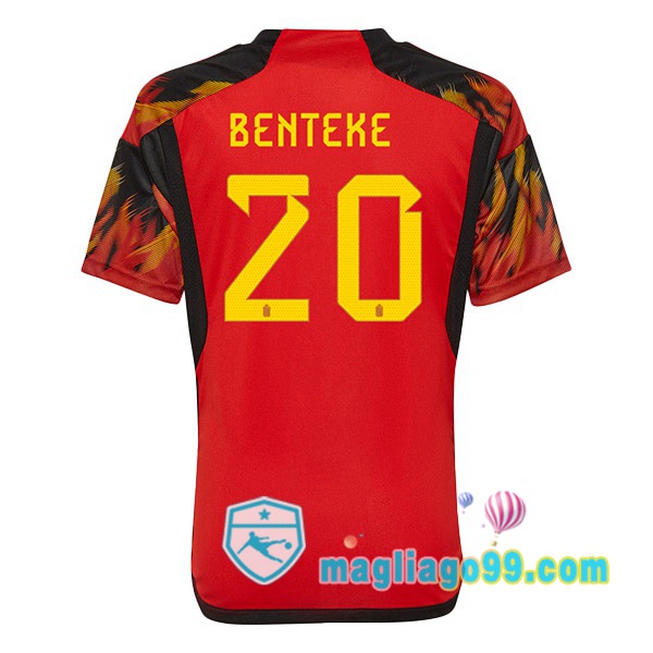 Magliago - Passione Maglie Thai Affidabili Basso Costo Online Shop | Nazionale Maglia Calcio Belgio (BENTEKE 20) Prima Rosso 2022/2023