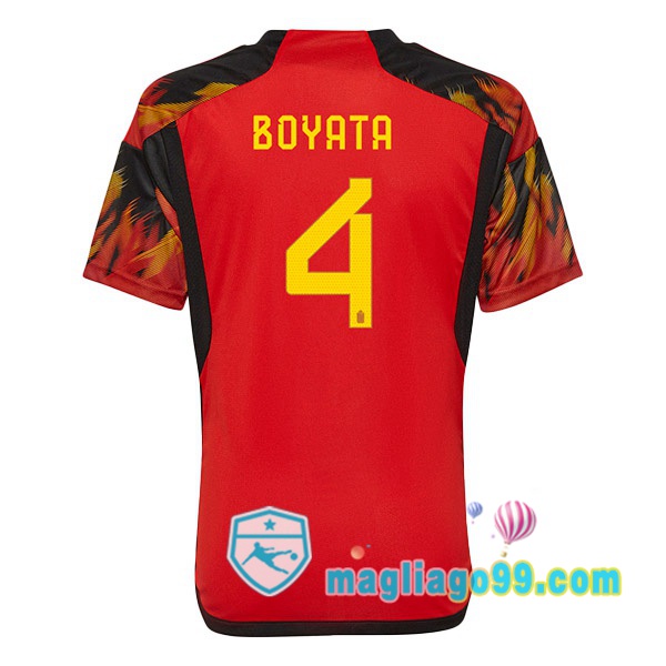 Magliago - Passione Maglie Thai Affidabili Basso Costo Online Shop | Nazionale Maglia Calcio Belgio (BOYATA 4) Prima Rosso 2022/2023