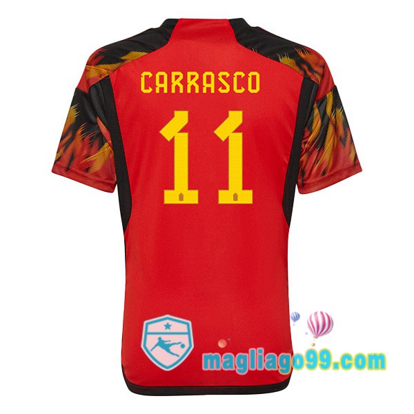 Magliago - Passione Maglie Thai Affidabili Basso Costo Online Shop | Nazionale Maglia Calcio Belgio (CARRASCO 11) Prima Rosso 2022/2023