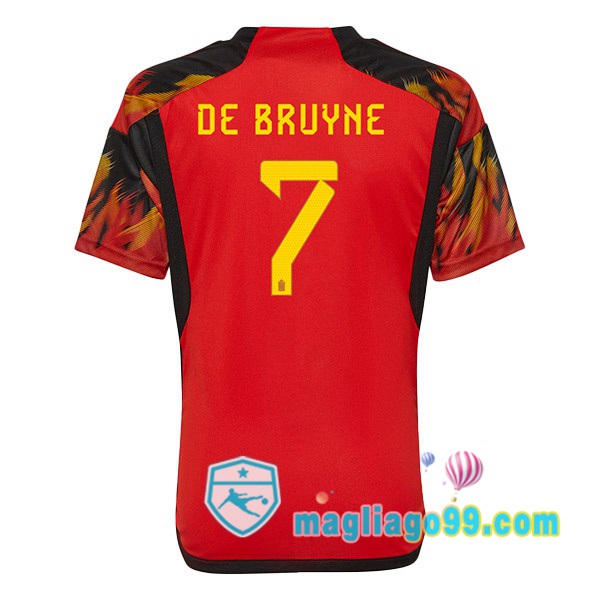 Magliago - Passione Maglie Thai Affidabili Basso Costo Online Shop | Nazionale Maglia Calcio Belgio (DE BRUYNE 7) Prima Rosso 2022/2023