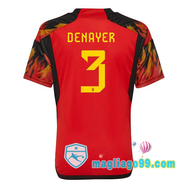Magliago - Passione Maglie Thai Affidabili Basso Costo Online Shop | Nazionale Maglia Calcio Belgio (DENAYER 3) Prima Rosso 2022/2023