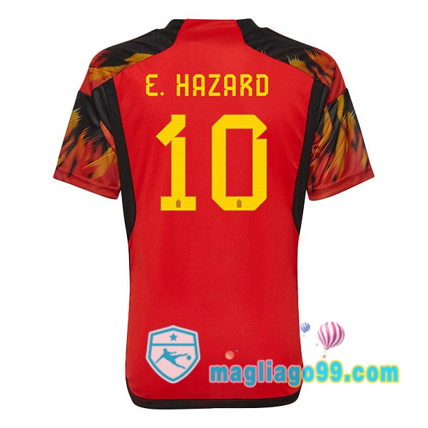 Magliago - Passione Maglie Thai Affidabili Basso Costo Online Shop | Nazionale Maglia Calcio Belgio (E.HAZARD 10) Prima Rosso 2022/2023