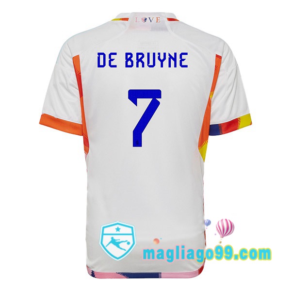 Magliago - Passione Maglie Thai Affidabili Basso Costo Online Shop | Nazionale Maglia Calcio Belgio (DE BRUYNE 7) Seconda Bianco 2022/2023