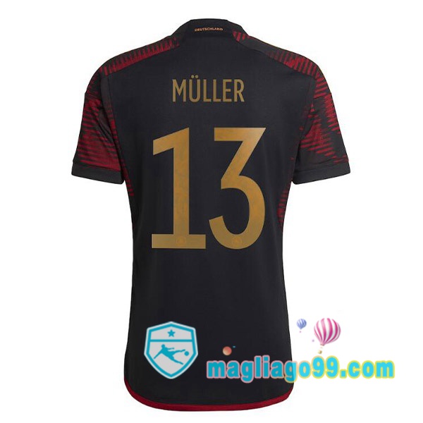 Magliago - Passione Maglie Thai Affidabili Basso Costo Online Shop | Nazionale Maglia Calcio Germania (MÜLLER 13) Seconda Nero 2022/2023