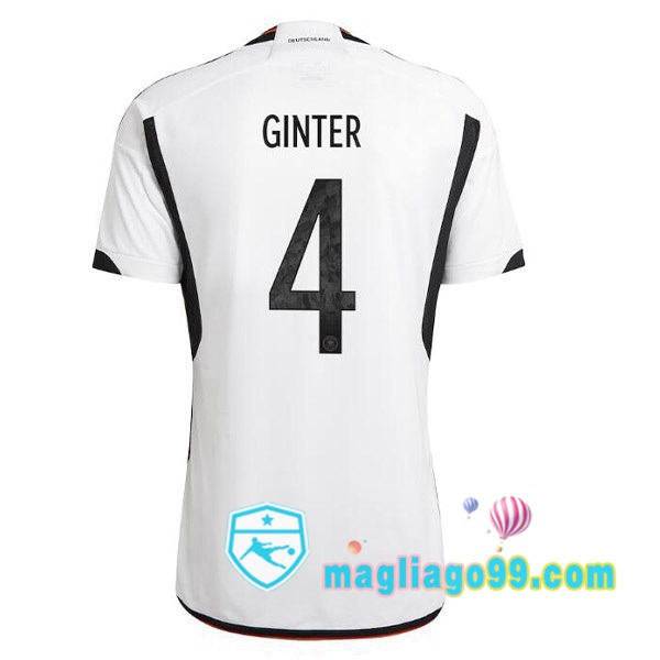 Magliago - Passione Maglie Thai Affidabili Basso Costo Online Shop | Nazionale Maglia Calcio Germania (GINTER 4) Prima Nero Bianco 2022/2023