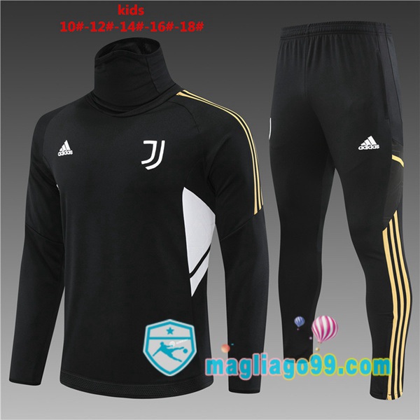 Magliago - Passione Maglie Thai Affidabili Basso Costo Online Shop | Tuta da Allenamento Juventus Collo Alto Bambino Nero 2022/2023