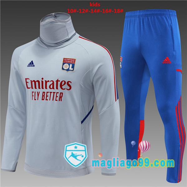 Magliago - Passione Maglie Thai Affidabili Basso Costo Online Shop | Tuta da Allenamento Lyon OL Collo Alto Bambino Grigio 2022/2023