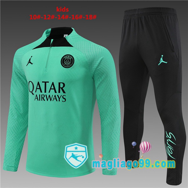 Magliago - Passione Maglie Thai Affidabili Basso Costo Online Shop | Tuta da Allenamento Paris PSG Bambino Verde 2022/2023