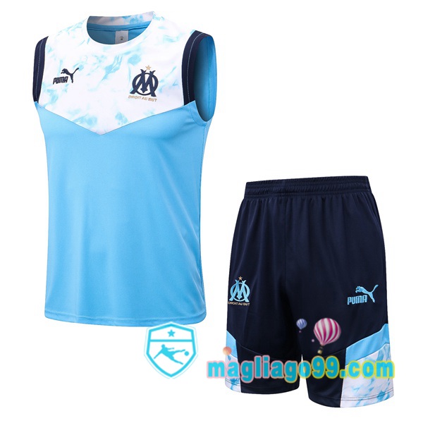 Magliago - Passione Maglie Thai Affidabili Basso Costo Online Shop | Gilet Calcio Marsiglia OM + Shorts Blu Bianco 2022/2023