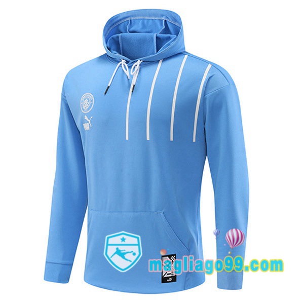 Magliago - Passione Maglie Thai Affidabili Basso Costo Online Shop | Felpa Con Cappuccio Manchester City Blu 2022/2023