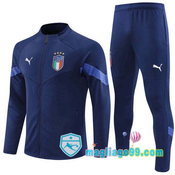 Magliago - Passione Maglie Thai Affidabili Basso Costo Online Shop | Giacca Da Allenamento Italia Blu Royal 2022/2023