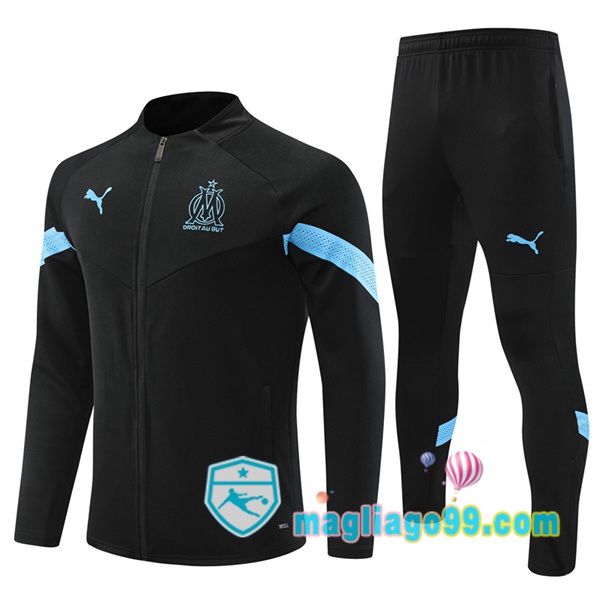 Magliago - Passione Maglie Thai Affidabili Basso Costo Online Shop | Giacca Da Allenamento Marsiglia OM Nero 2022/2023