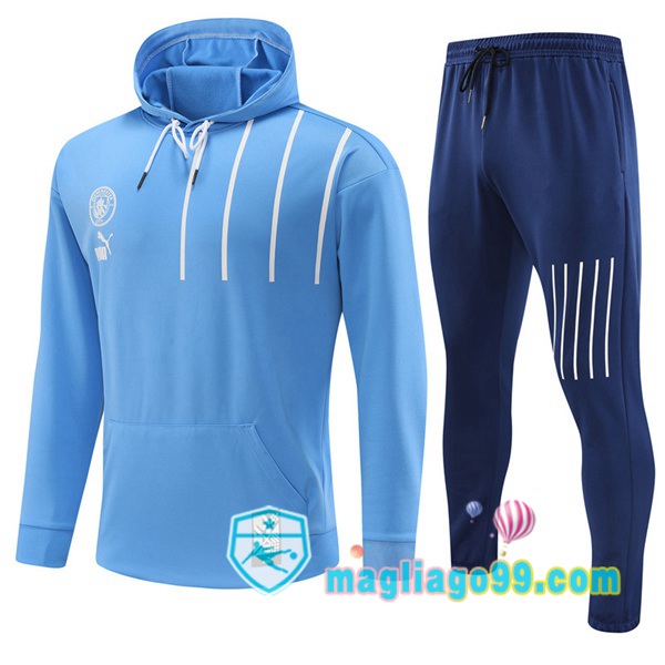 Magliago - Passione Maglie Thai Affidabili Basso Costo Online Shop | Giacca Con Cappuccio Manchester City Blu 2022/2023