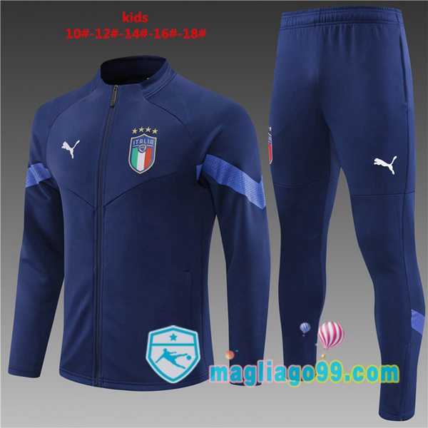Magliago - Passione Maglie Thai Affidabili Basso Costo Online Shop | Giacca Da Allenamento Italia Bambino Blu Royal 2022/2023