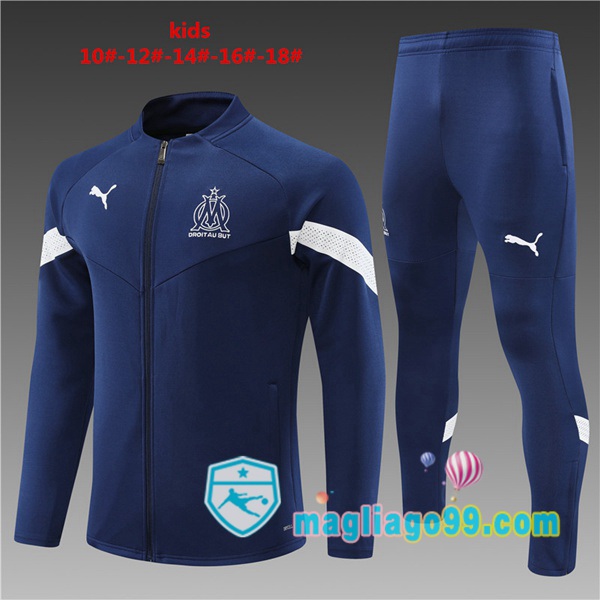 Magliago - Passione Maglie Thai Affidabili Basso Costo Online Shop | Giacca Da Allenamento Marsiglia OM Bambino Blu Royal 2022/2023