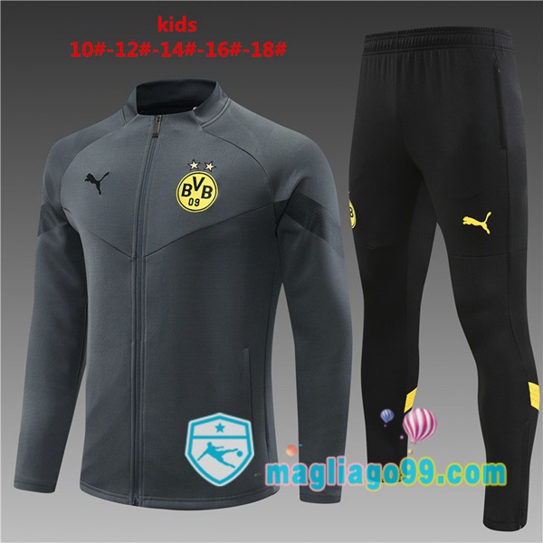 Magliago - Passione Maglie Thai Affidabili Basso Costo Online Shop | Giacca Da Allenamento Dortmund BVB Bambino Grigio 2022/2023