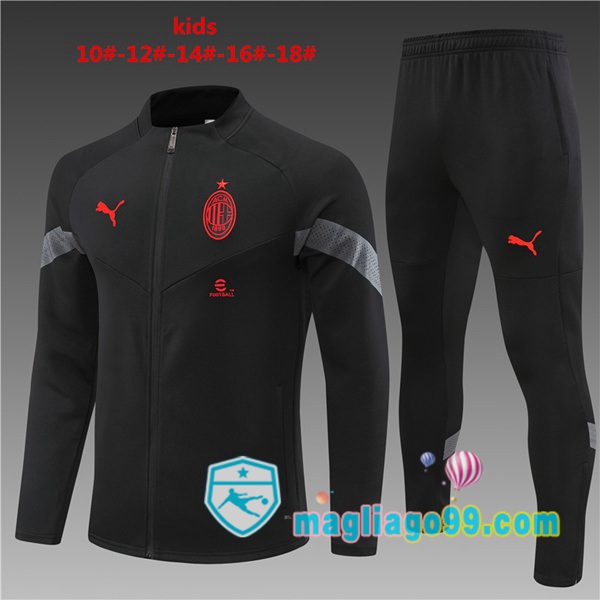 Magliago - Passione Maglie Thai Affidabili Basso Costo Online Shop | Giacca Da Allenamento AC Milan Bambino Nero 2022/2023