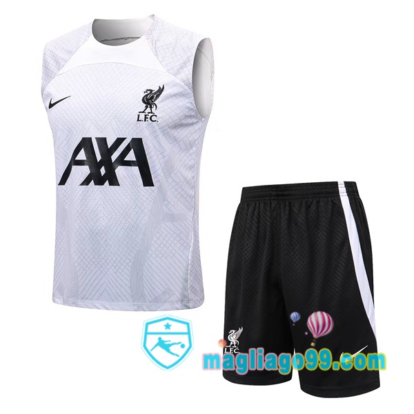 Magliago - Passione Maglie Thai Affidabili Basso Costo Online Shop | Gilet Calcio FC Liverpool + Shorts Bianco 2022/2023
