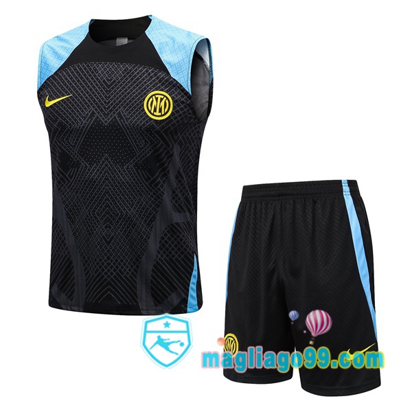 Magliago - Passione Maglie Thai Affidabili Basso Costo Online Shop | Gilet Calcio Inter Milan + Shorts Nero 2022/2023