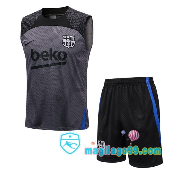 Magliago - Passione Maglie Thai Affidabili Basso Costo Online Shop | Gilet Calcio FC Barcellona + Shorts Grigio 2022/2023